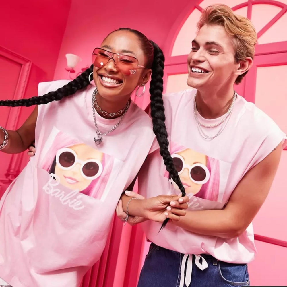 ASOS x Barbie Pink Oversized Tank Shirt